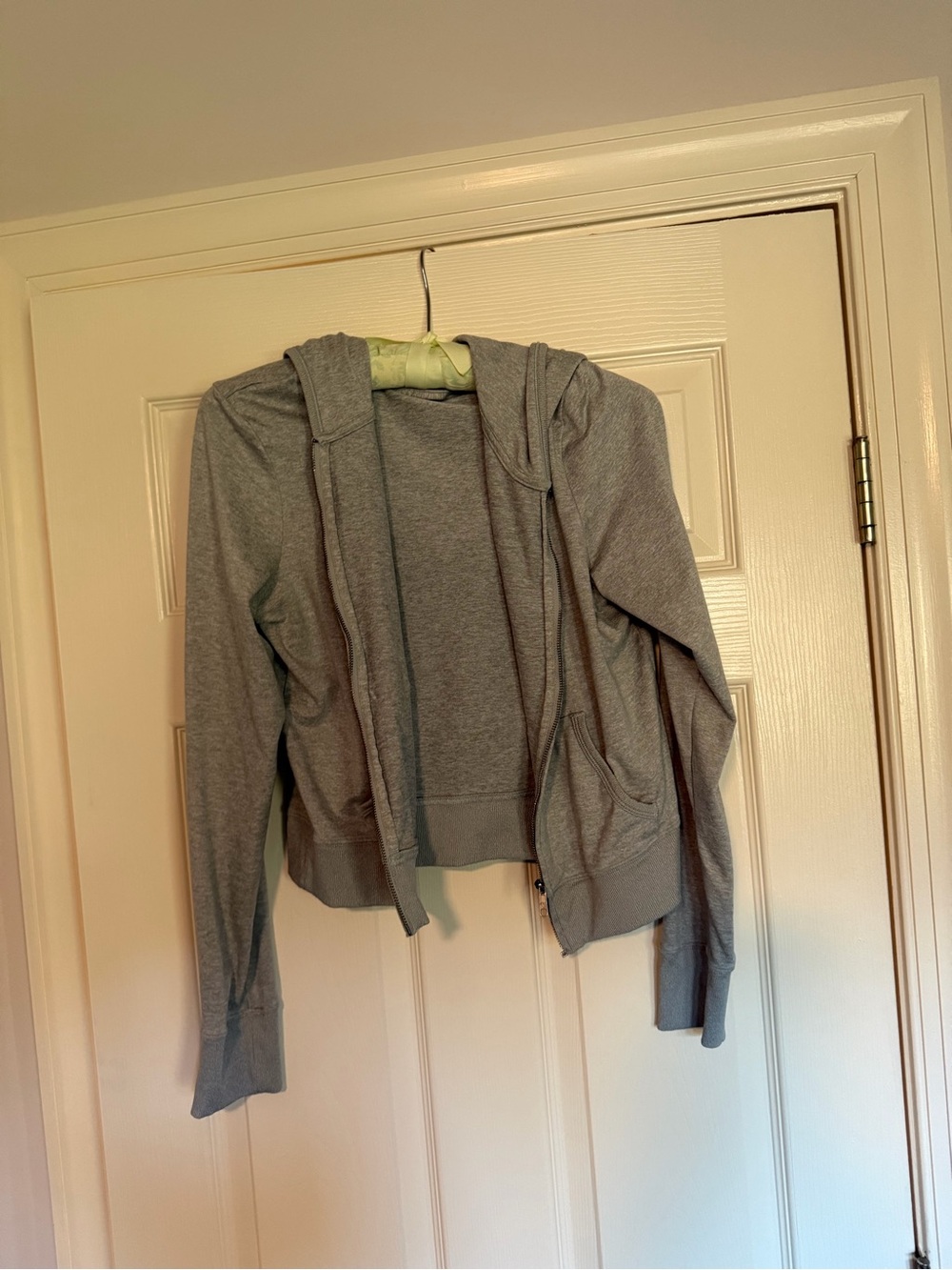 Vuori Light Gray Cropped Zip Hoodie